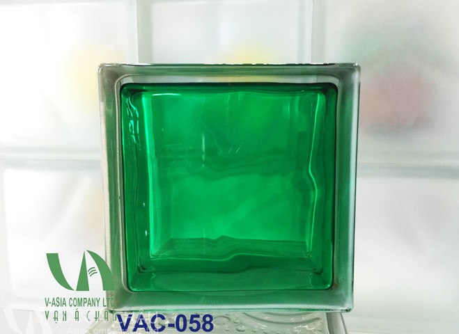 Gạch kính màu Green – xanh lá khối VAC-058