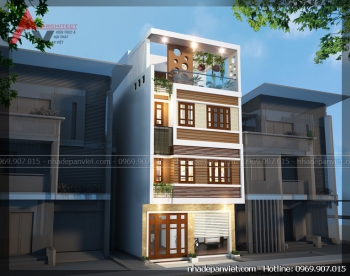 Thiết kế nhà lô đẹp 6x8m 4 tầng hiện đại - Nhà Đẹp An Việt